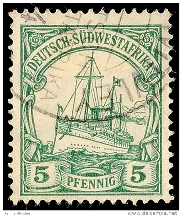 GROSS-WITVLEY, Teilstempel Auf 5 Pf. Kaiseryacht, Katalog: 25 OGROSS-WITVLEY, Part Of Cancellation On 5 Pf.... - África Del Sudoeste Alemana