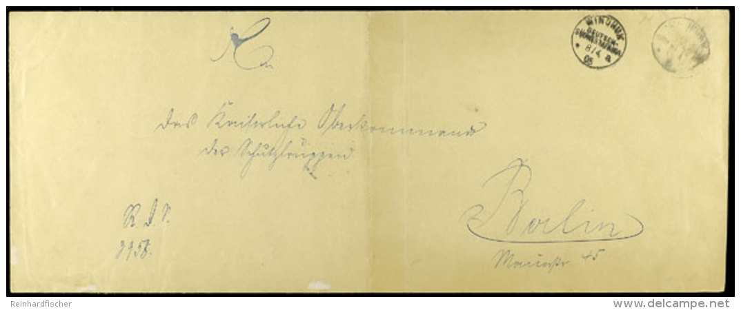 1905, Reichsdienstsache Im Gro&szlig;format (1x Gefaltet) Aus WINDHUK *a 8.4. Und Briefstempel Hauptquartier... - África Del Sudoeste Alemana