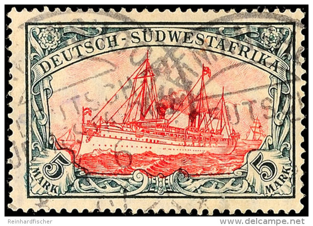 5 Mark Kaiseryacht Mit Wz. Tadellos Gestempelt, Gepr. Czimmek BPP, Mi. 450.-, Katalog: 32Ab O5 Mark Imperial... - África Del Sudoeste Alemana