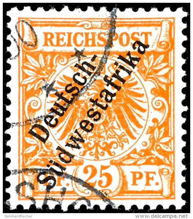 25 Pf Gelblichorange Tadellos Gestempelt, Tiefst Gepr. Bothe BPP, Mi. 500,--, Katalog: 9a O25 Pf Yellowish... - África Del Sudoeste Alemana