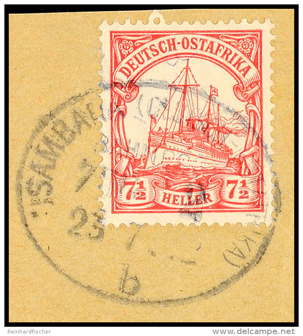 USAMBARA (DEUTSCH-OSTAFRIKA) BAHNPOST ZUG 2 B / 23.7.12, Klar Auf Briefst&uuml;ck 7&frac12; H. Kaiseryacht,... - África Oriental Alemana