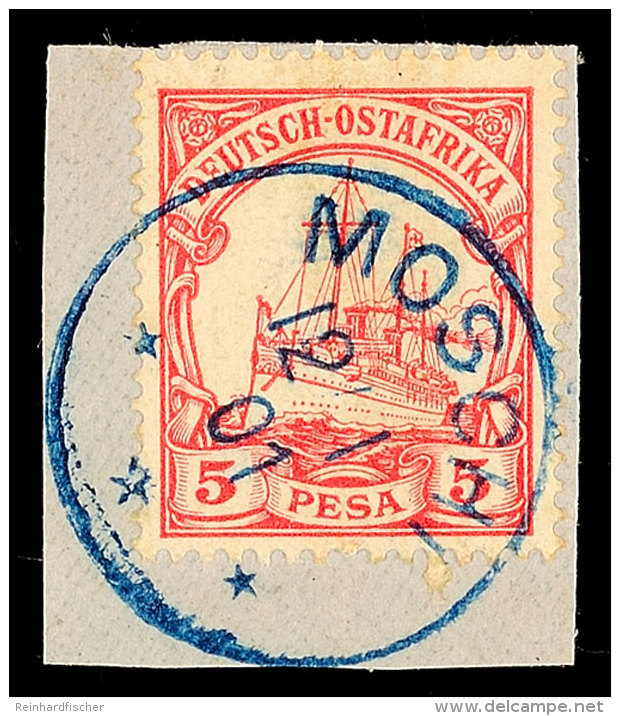 MOSCHI 12/1 01, Blau Und Klar Auf Briefst&uuml;ck 5 Pesa Kaiseryacht, Katalog: 13 BSMOSCHI 12 / 1 01, Blue And... - África Oriental Alemana