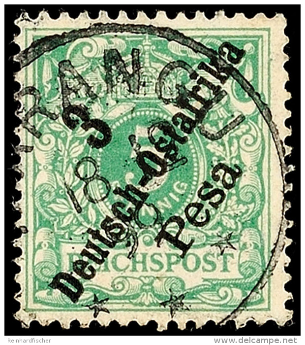 MARANGU 18 12 99, Klar Auf 3 Pesa Auf 5 Pf. Krone/Adler, Katalog: 7 OMARANGU 18 12 99, Clear On 3 Pesa On 5 Pf.... - África Oriental Alemana