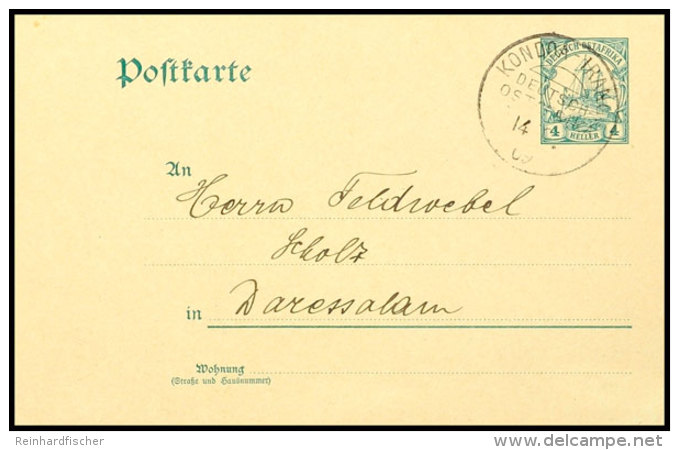 KONDOA-IRANGI 14.12 09 Auf GA-Karte 4 Heller Kaiseryacht Nach Daressalam, Katalog: P18 BFKONDOA IRANGI 14. 12... - África Oriental Alemana