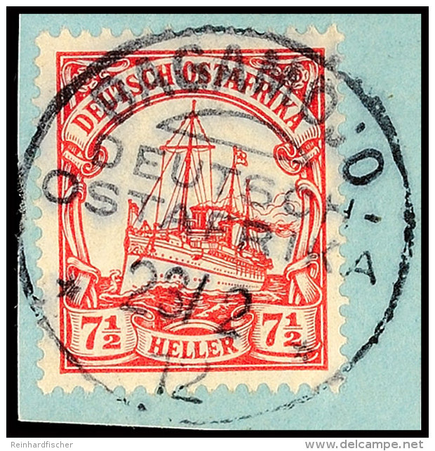 BAGAMOJO 23/2 12 (Type 3) Klar Und Zentrisch Auf Briefst&uuml;ck 7&frac12; Heller Schiffszeichnung, Katalog: 32... - África Oriental Alemana