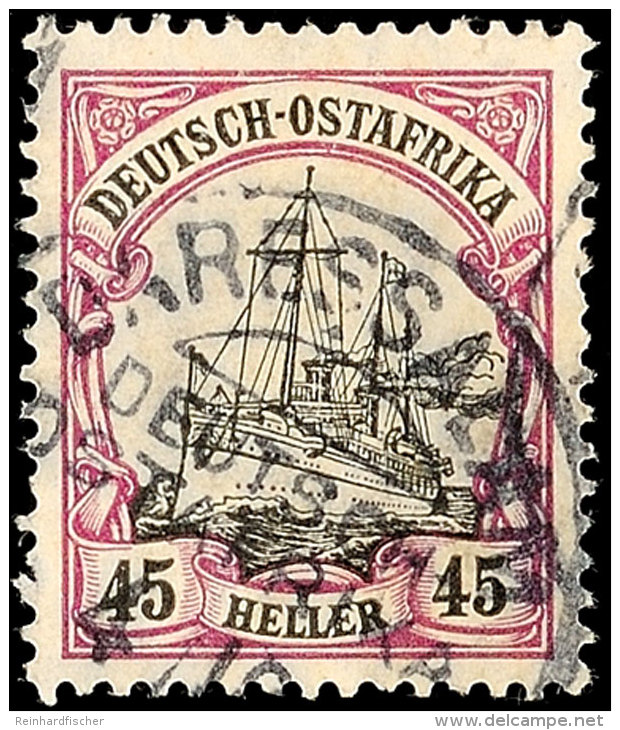 45 Heller Kaiseryacht, Tadellos Gestempelt, Mi. 70.-, Katalog: 36 O45 Lighter Imperial Yacht, Neat Cancelled,... - África Oriental Alemana