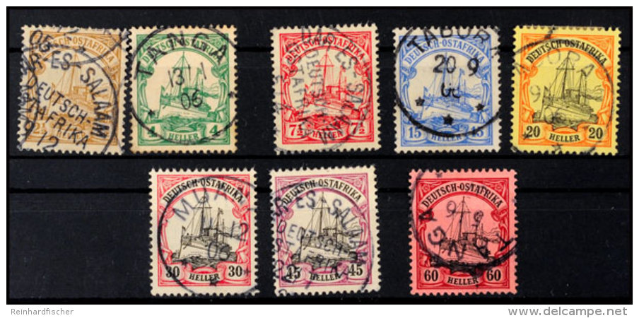 2 1/2 Heller Bis 60 Heller Kaiseryacht, Tadellos Gestempelter Kpl. Satz Zu 8 Werten, Mi. 200.-, Katalog: 22/29... - África Oriental Alemana