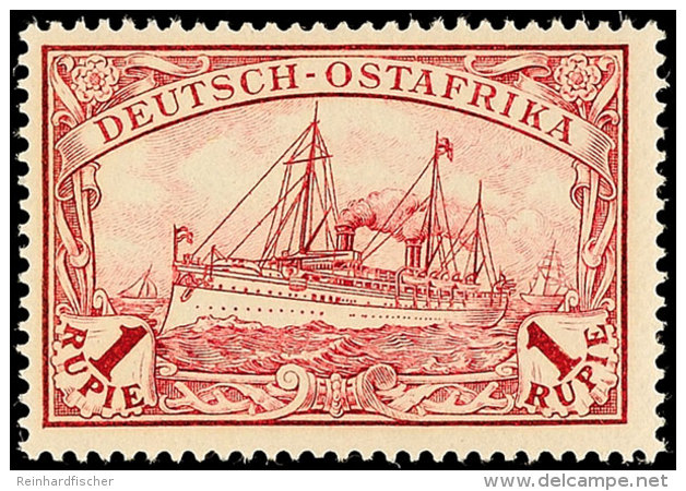 1 Rupie Kaiseryacht Tadellos Postfrisch, Mi. 70.-, Katalog: 19 **1 Rupee Imperial Yacht In Perfect Condition... - África Oriental Alemana