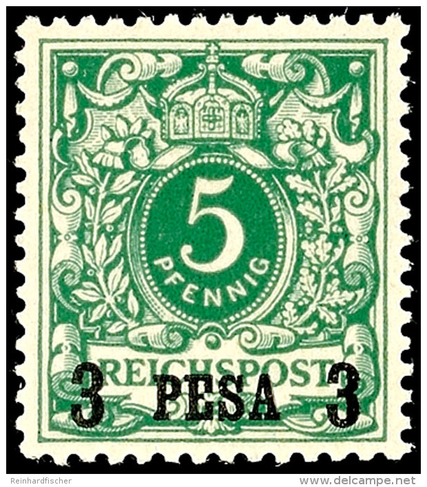 3 Pesa Auf 5 Pf. Tadellos Postfrisch, Tiefst Gepr. Pauligk BPP, Mi. 260,-, Katalog: 2I **3 Pesa On 5 Pf. In... - África Oriental Alemana