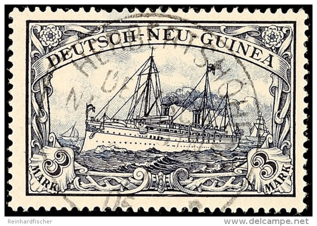 3 Mark Kaiseryacht O Min. D&uuml;nne Stelle, Etwas Erh. Gepr. Drahn, Mi. 190.-, Katalog: 18 O3... - Nueva Guinea Alemana