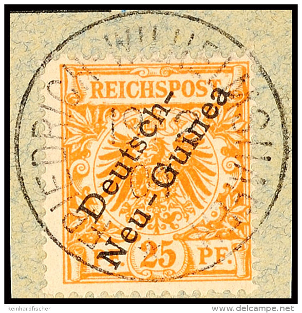 25 Pfg Mit Schwarzem Bdr.-Aufdruck "Deutsch-Neu-Guinea", Tadellos Gestempelt "FRIEDRICH-WILHELMSHAFEN" Auf... - Nueva Guinea Alemana