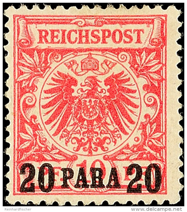 20 Para Auf 10 Pf. In A-Farbe Tadellos Ungebraucht Mit Neugumi, Gepr. Wiegand BPP, Mi. 220.-, Katalog: 7a NG20... - Turquia (oficinas)