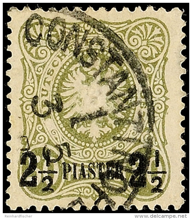 2 1/2 Piaster Auf 50 Pf. In B-Farbe Tadellos Gestempelt, Mi. 100.-, Katalog: 5b O2 + Piastre On 50 Pf. In... - Turquia (oficinas)