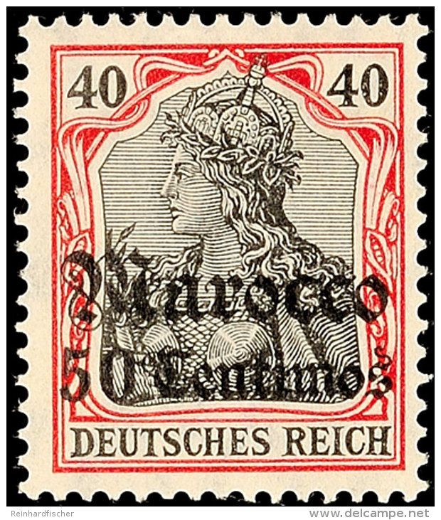 50 C Auf 40 Pf. Tadellos Postfrisch, Mi. 90.-, Katalog: 40 **50 C On 40 Pf. In Perfect Condition Mint Never... - Marruecos (oficinas)