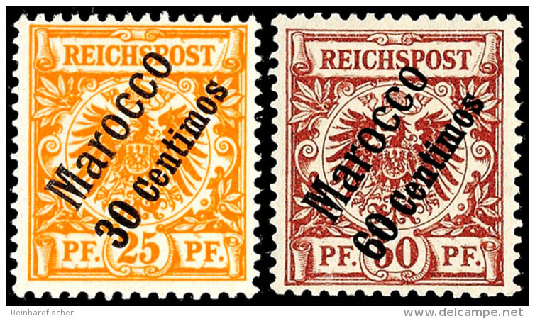 3 C. Auf 3 Pf. Bis 60 C. Auf 50 Pf. &uuml;berkomplett Tadellos Postfrisch Mit 5a+b, Mi. 450,-, Katalog: 1/6 **3... - Marruecos (oficinas)