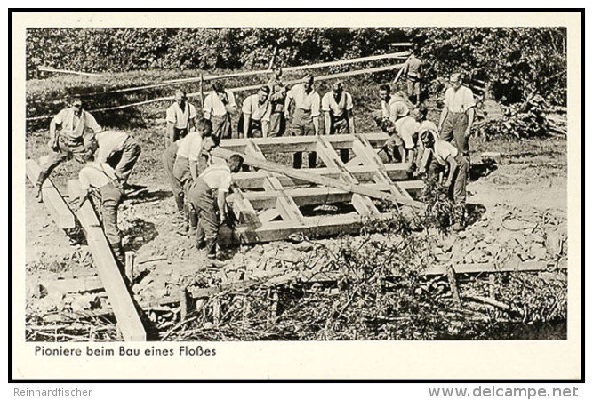 1939, Pioniere Beim Bau Eines Flo&szlig;es, S/w Fotokarte, Wehrmacht-Bildserie 895/110, Per Fp. Von Weisenfels... - Otros & Sin Clasificación