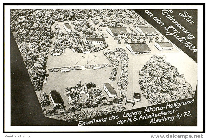 1934, Foto-AK "Zur Erinnerung An Den 8.7. - Einweihung Des Lagers Atoma-Hellgrund Der NS Arbeitsdienst-Abteilung... - Otros & Sin Clasificación