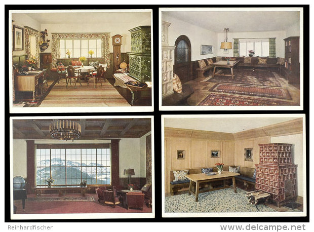 1940, Berghof Obersalzberg/Wachenfeld, 7 Verschiedene, Ungebrauchte Color Fotokarten, Dabei Arbeitszimmer Des... - Otros & Sin Clasificación