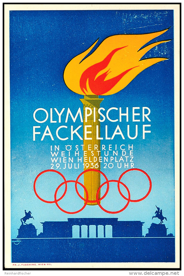 1936, Olympischer Fackellauf, In &Ouml;sterreich, Weihestunde, Wien Heldenplatz, 29. Juli 1936 20 Uhr,... - Otros & Sin Clasificación