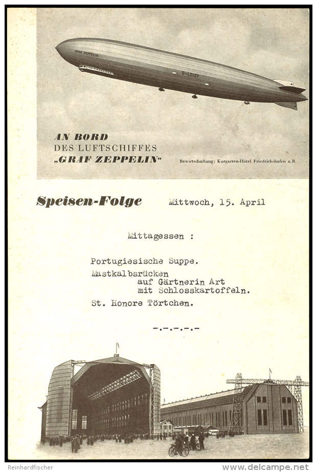 1932, Speisekarte Der Zweiten S&uuml;damerikafahrt In Tadelloser Erhaltung  1932, Menu The Second South America... - Otros & Sin Clasificación