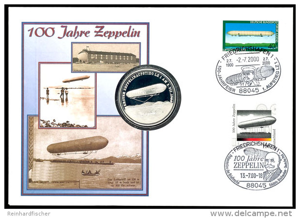 Medaillenbrief, 100 Jahre Zeppelin Mit Gro&szlig;er Medaille (40mm)  Medals Letter, A Hundred Years Zeppelin... - Otros & Sin Clasificación