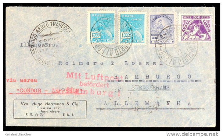 1934, 3. SAF, Brasilianische Post, Brief Nach Hamburg, Katalog: Si.255B BF1934, 3. SAF, Brazilian Post, Cover... - Otros & Sin Clasificación