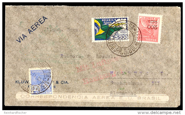 1933, 6. SAF, Brasilianische Post, Brief Mit Gr&uuml;nem Best&auml;tigungsstempel (schwach Abgeschlagen), Katalog:... - Otros & Sin Clasificación