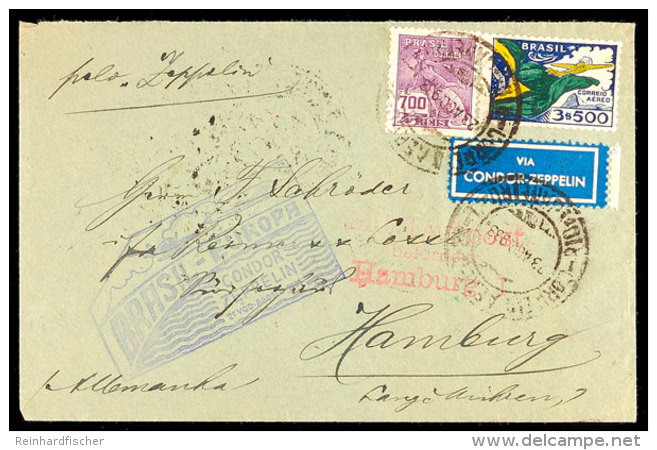 1933, 5. SAF, Brasilianische Post, Brief Mit Blauem Best&auml;tigungsstempel, Katalog: Si.227A BF1933, 5. SAF,... - Otros & Sin Clasificación