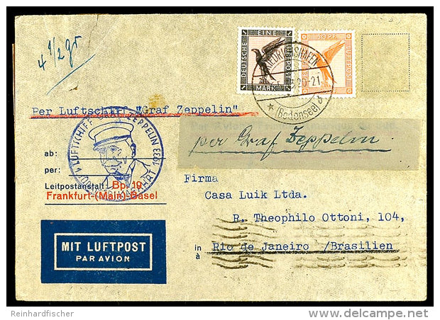 1933, 1. SAF, Auflieferung Friedrichshafen, Brief Mit 50 Pfg Und 1 RM Steinadler Nach Rio De Janeiro. Das Kuvert... - Otros & Sin Clasificación