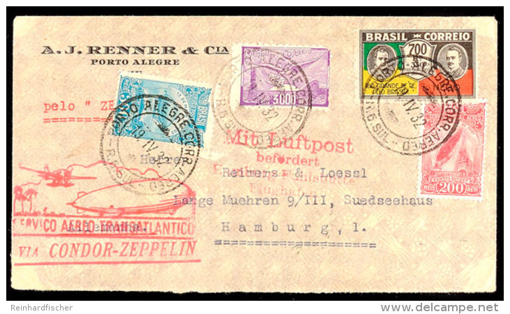 1932, 3.SAF, Brasilianische Post, Brief Mit Rotem Best&auml;tigungsstempel, Katalog: Si.151B BF1932, 3. SAF,... - Otros & Sin Clasificación