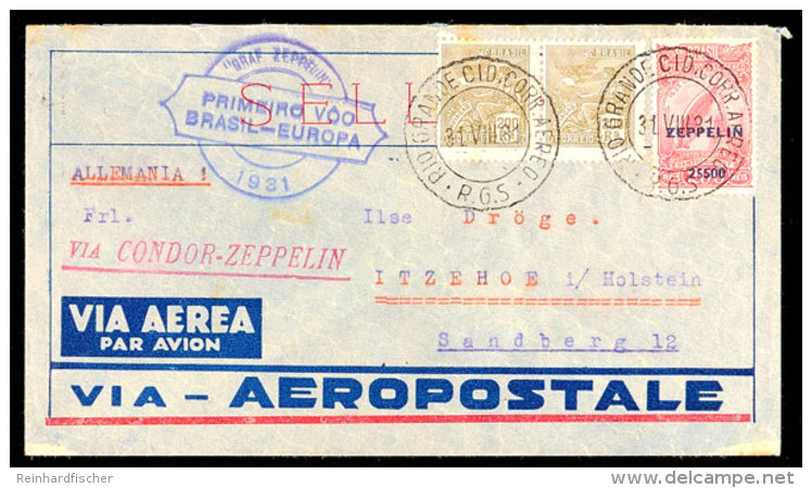 1931, 1. SAF, Brasilianische Post, Brief Mit Sondermarke 2.500 Rs., Katalog: Si.125A BF1931, 1. SAF, Brazilian... - Otros & Sin Clasificación