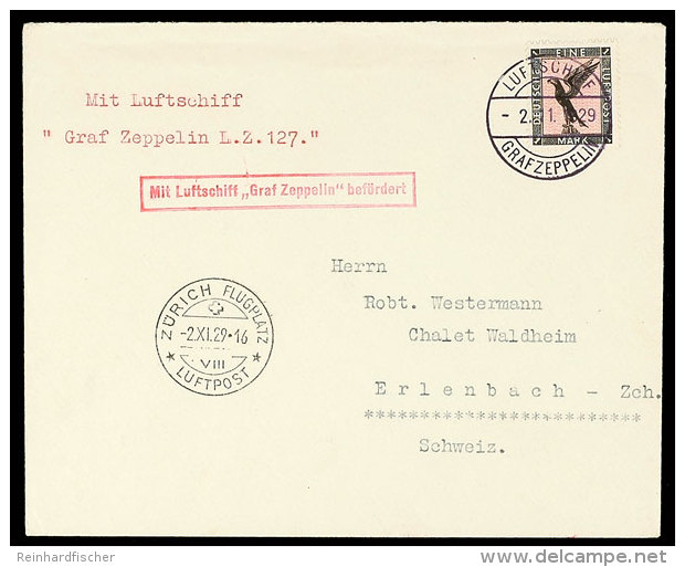 Fahrt Nach Z&uuml;rich-D&uuml;bendorf 1929, Bordpost, Brief Vom 2.11. Mit Bordpoststempeltype IIIa Und 1 Mark Adler... - Otros & Sin Clasificación