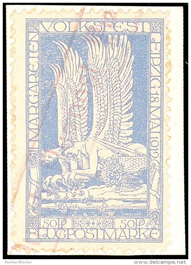 50 Pfg Margareten - Volksfest Hellblau Auf Prachtbriefst&uuml;ck Mit Flugpoststempel, Katalog: 4a BS50 Pfg... - Correo Aéreo & Zeppelin