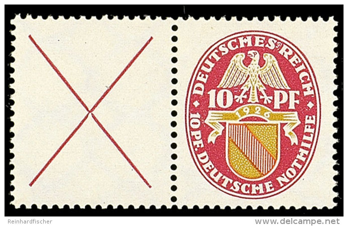 10 Pf. Wappen Mit Andreaskreuz Links Sauber Ungebraucht Mit Erstfalz, Mi. 150.-, Katalog: W24Y *10 Pf. Coat Of... - Otros & Sin Clasificación