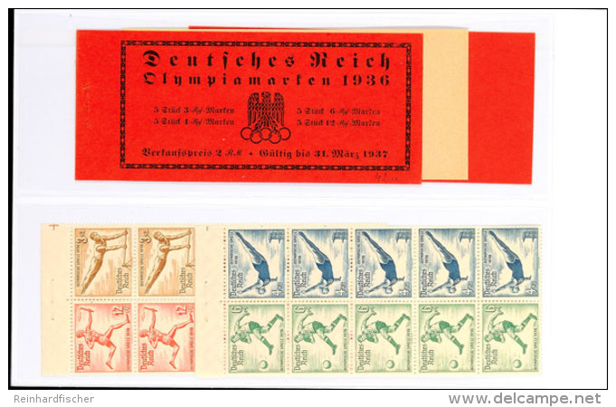 Olympiade 1936, Markenheftchen Postfrisch (aufgetrennt, Ohne Klammer), Heftchenbl&auml;tter Oben Mit Passerkreuz... - Cuadernillos