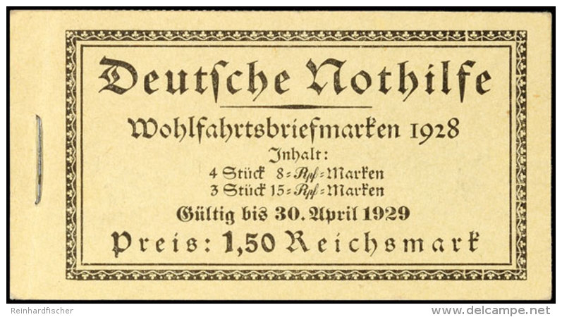 Nothilfe 1928, Markenheftchen Komplett Postfrisch (leichter Deckelanschlag), H-Blatt Mit A2, Mi. 800.-, Katalog:... - Cuadernillos