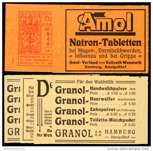 1920, Germania, Heftchendeckel ONr. 1, Vorder- Und R&uuml;ckteil, Dazu Die 4 Zwischenbl&auml;tter, Einwandfreie... - Cuadernillos