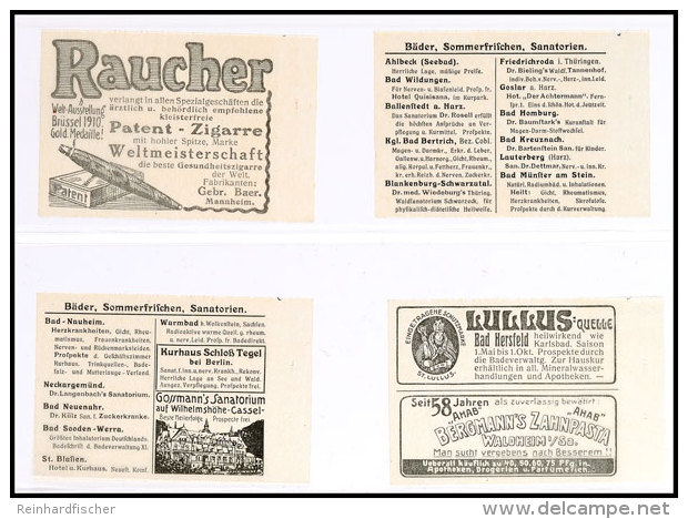 1911, Germania, 4 Reklame-Zwischenbl&auml;tter Aus Heftchen ONr. 3, Katalog: MH2.3 1911, Germania, 4... - Cuadernillos