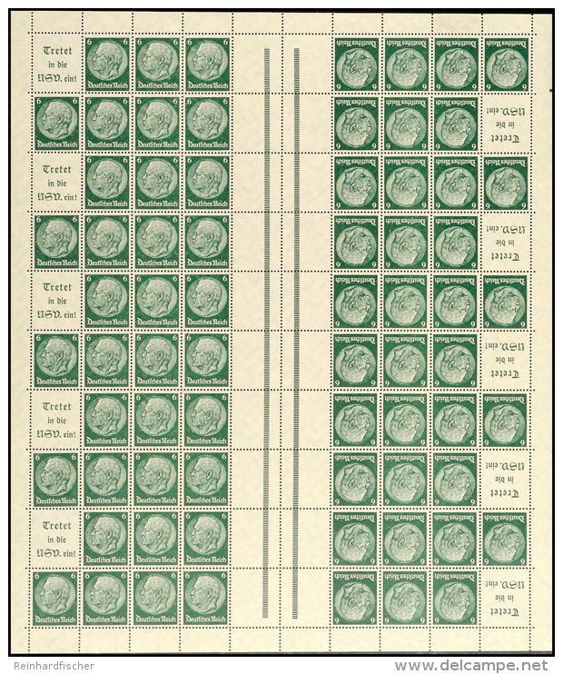 Hindenburg 1940, A15+6 Pf., Markenheftchenbogen Komplett Postfrisch (1 Marke Minimalen Haftpunkt), Mi. 250.-,... - Otros & Sin Clasificación