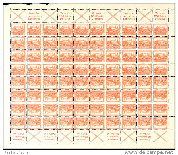 Nothilfe 1932, 12 Pfg Markenheftchenbogen Komplett Postfrisch, Mittig Senkrecht Gefaltet, M&auml;ngel Im Unterrand,... - Otros & Sin Clasificación