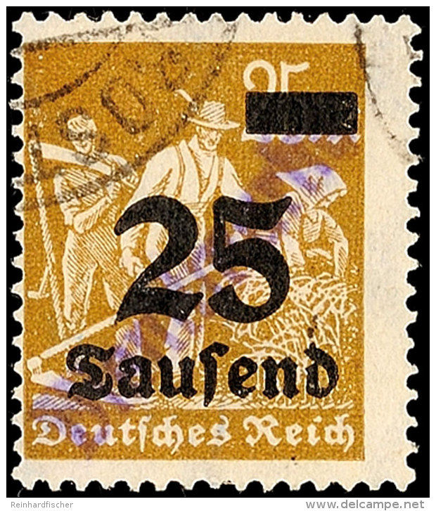 25 Tausend Auf 25 Mark Mit Aufdruck "Regierung" Von Rostock, Tadellos Gestempelt, Gepr. Infla Berlin / Peschl, Mi.... - Otros & Sin Clasificación