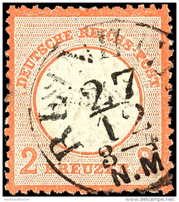 1872, 2 Kr. "kleiner Brustschild" Mit Fast Voll Abgeschlagenem K1, Tadellos, Mi. 400,--, Katalog: 8 O1872, 2... - Otros & Sin Clasificación