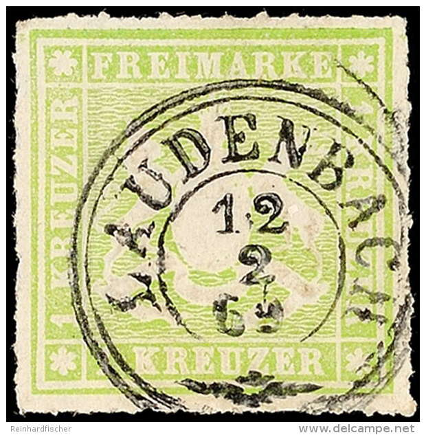 "LAUDENBACH 12 2 69" - K3, Klar Und Gerade Auf Farbfrischem Kabinettst&uuml;ck 1 Kr., Gepr. Irtenkauf BPP, Katalog:... - Otros & Sin Clasificación