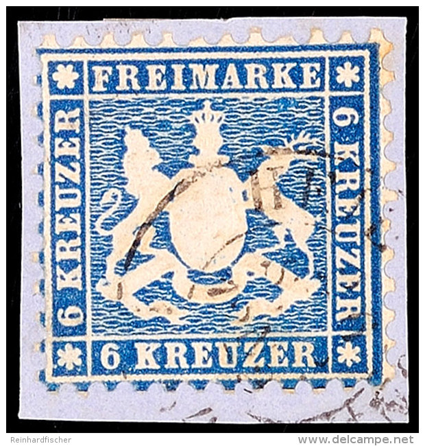 6 Kr. Blau, Gestempeltes Kabinettst&uuml;ck Auf Briefst&uuml;ck, Mi. 70.-, Katalog: 27a BS6 Kr. Blue, Cancelled... - Otros & Sin Clasificación