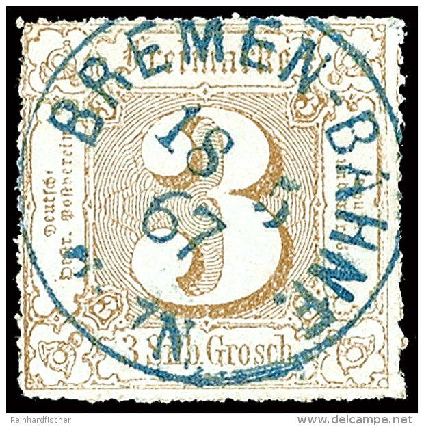 "BREMEN-BAHNHOF 18.5.67", Preu&szlig;. K1 In Blau Glasklar Und Fast Zentrisch Auf Nicht Ganz Perfekter 3 Sgr.... - Otros & Sin Clasificación