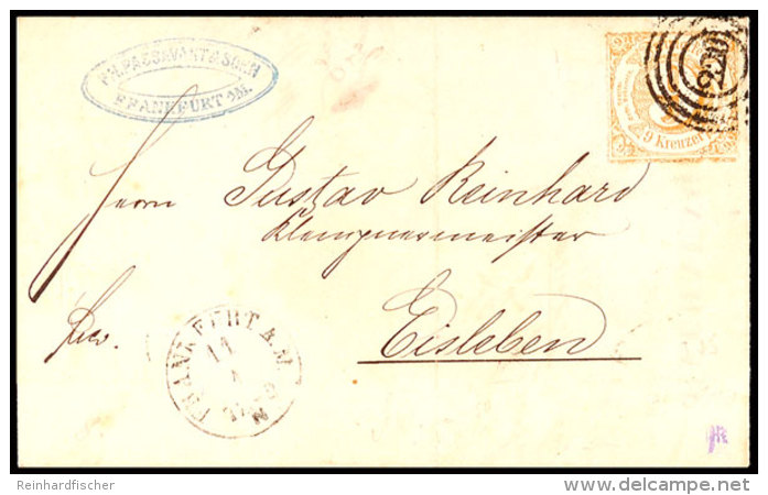 9 Kr. Hellockerbraun In Type II Mit Nummernstempel "220" Als Portogerechte Einzelfrankatur Auf Komplettem Faltbrief... - Otros & Sin Clasificación