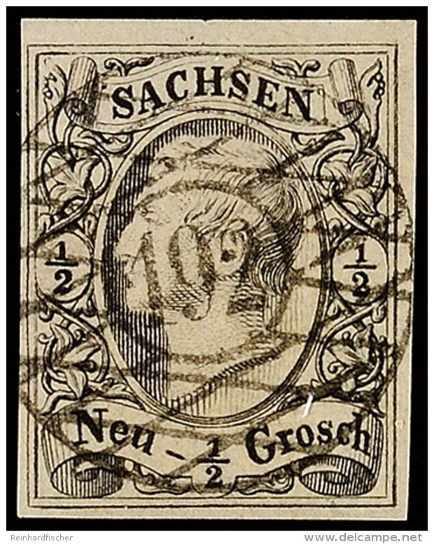 "192" - Loschwitz, Klarer Und Zentrischer Abschlag Auf Tadelloser 1/2 Ngr. K&ouml;nig Johann I. In Type I, Bestens... - Saxe