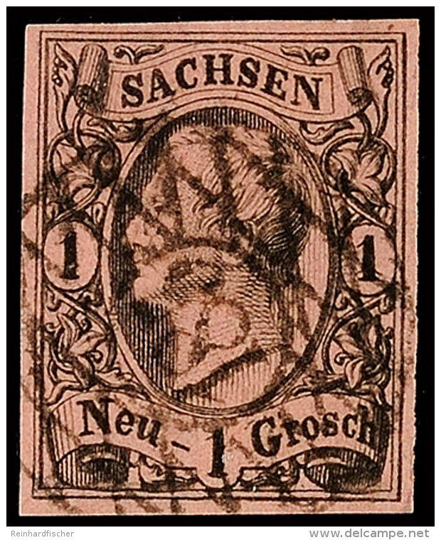 "185" - Dresden-G&ouml;rlitz Bahnpost, Klarer Und Zentrischer Abschlag Auf Tadelloser 1 Ngr. K&ouml;nig Johann I.... - Saxe