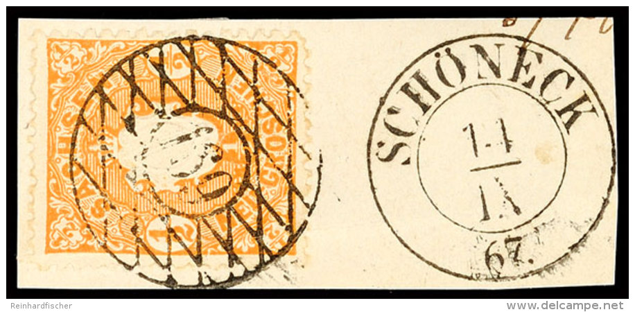 "169" - "SCH&Ouml;NECK", Klar A. 1/2 Ngr. Wappen, Nebengesetzter K2, Tadelloses Briefst&uuml;ck, Katalog: 15c... - Saxe
