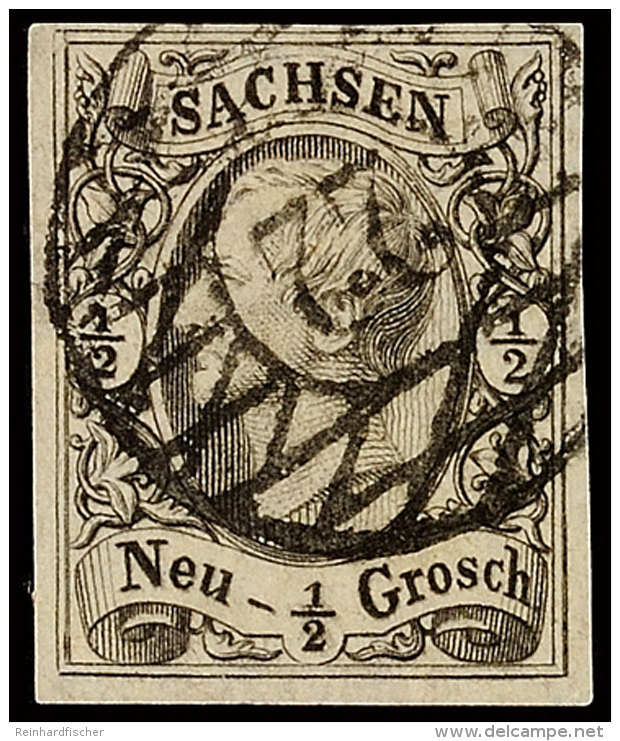 "22" - Reichenbach, Klar Auf Tadelloser 1/2 Ngr. K&ouml;nig Johann I. In Type I, Bestens Gepr. Rismondo BPP,... - Saxe